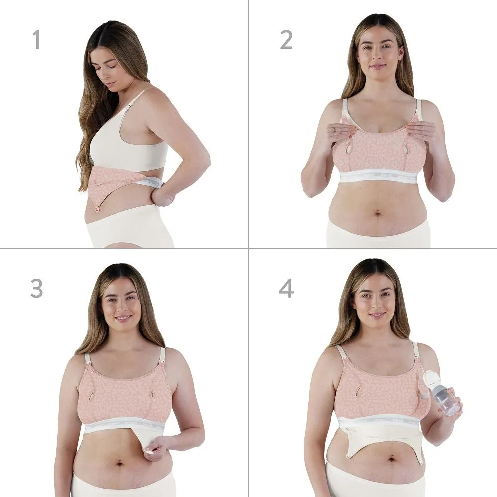 Bravado Clip & Pump Hands-Free Nursing Bra Accessory 2.0 (Pink Leopard)