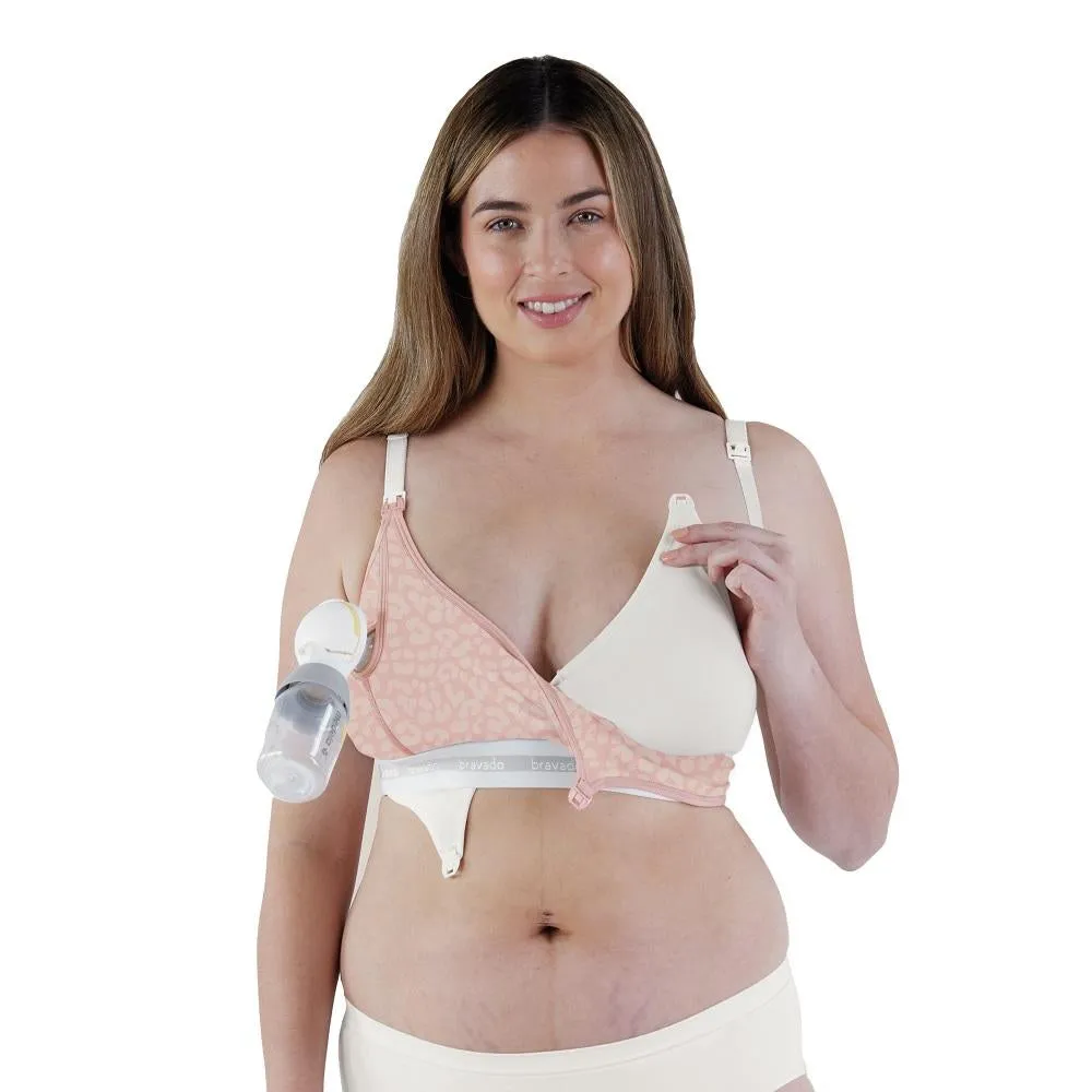 Bravado Clip & Pump Hands-Free Nursing Bra Accessory 2.0 (Pink Leopard)