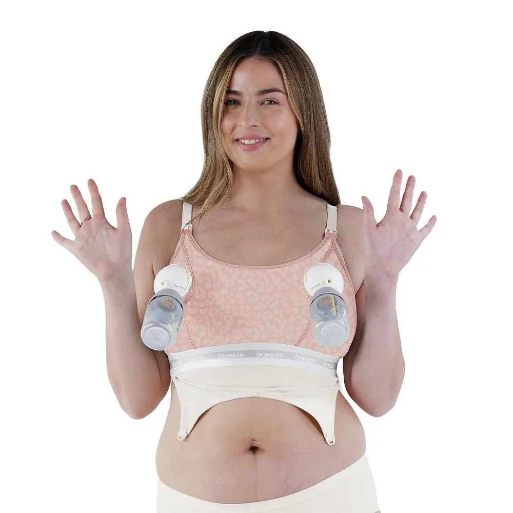 Bravado Clip & Pump Hands-Free Nursing Bra Accessory 2.0 (Pink Leopard)