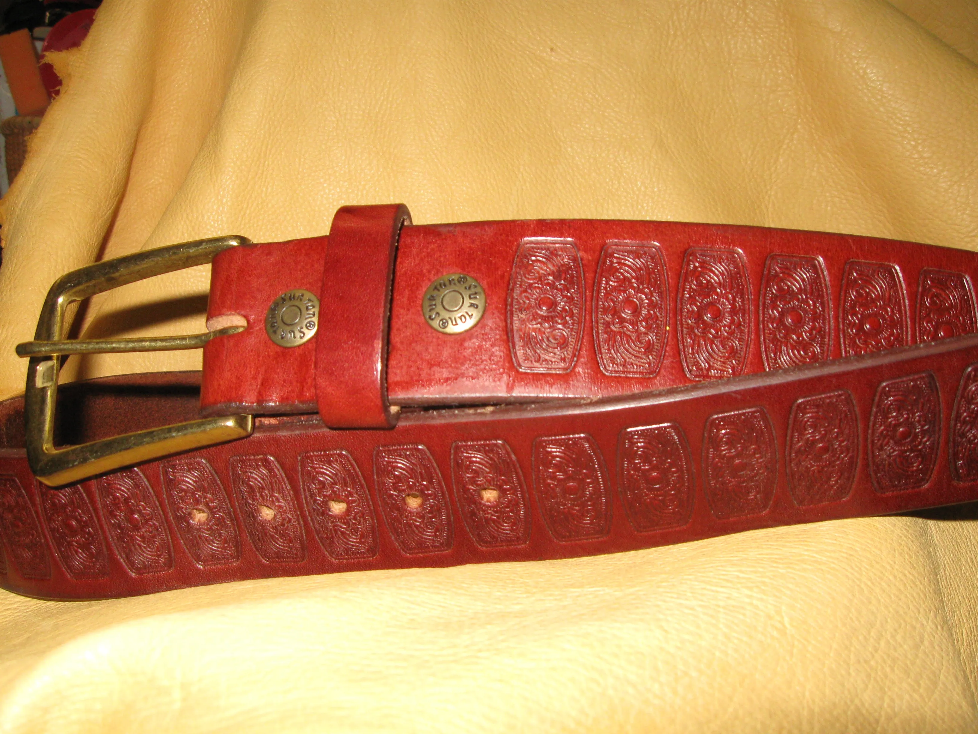 Bridle Leather Embossed Belt