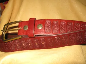 Bridle Leather Embossed Belt