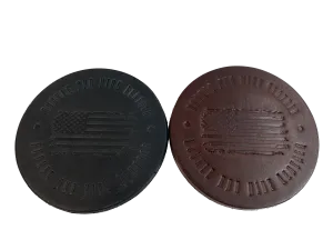 Bridle Leather Tattered Flag Coaster BUY MORE and SAVE!