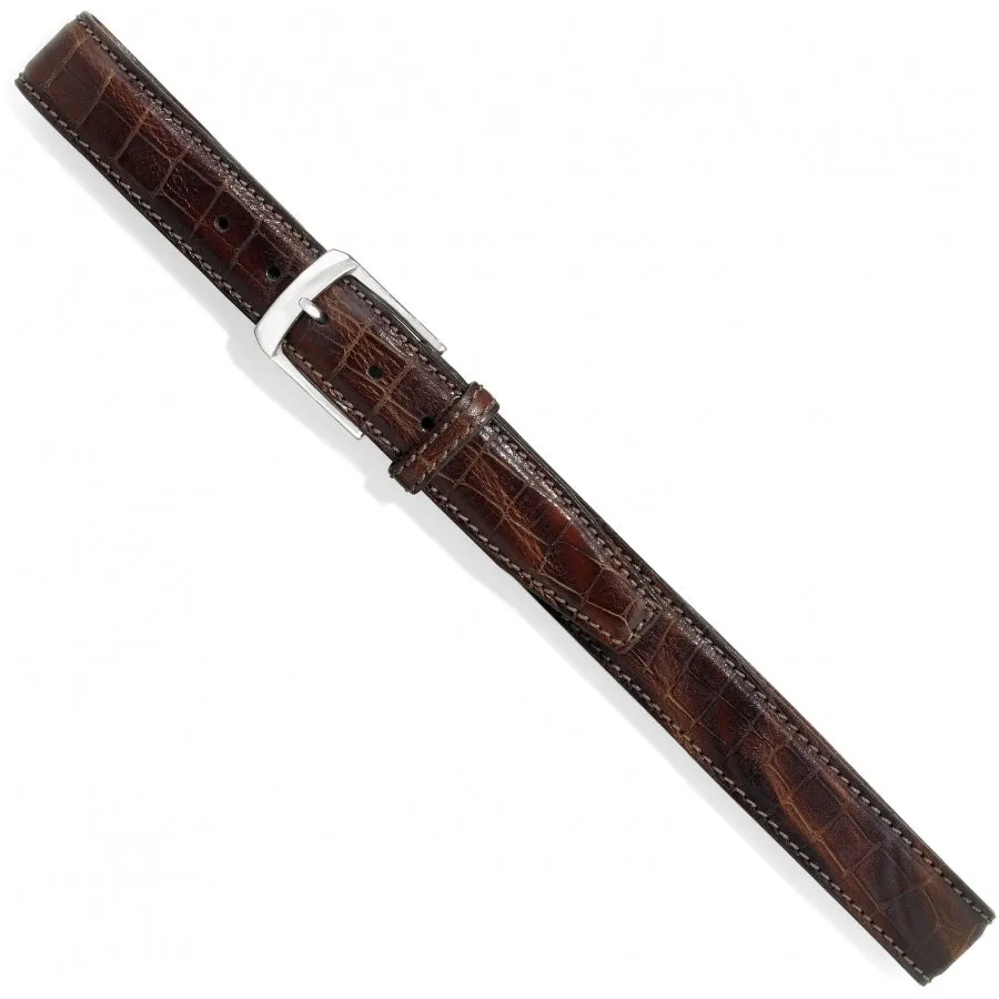 Brighton Dark Brown Croc Embossed Belt for Men