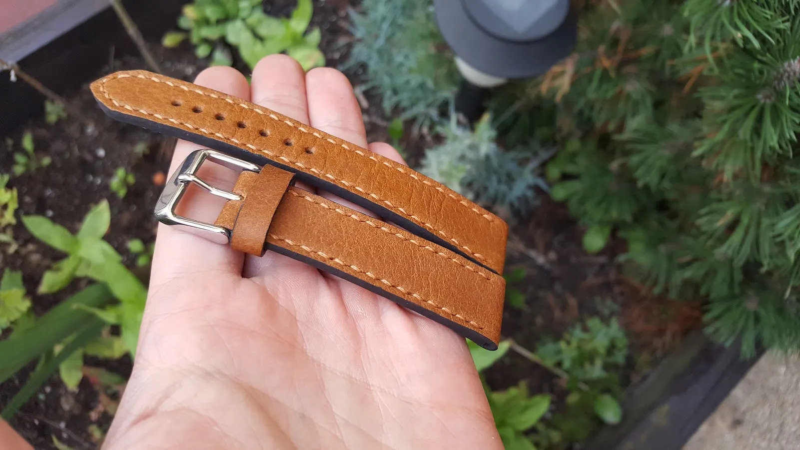 Brown bovine watch strap 20 mm