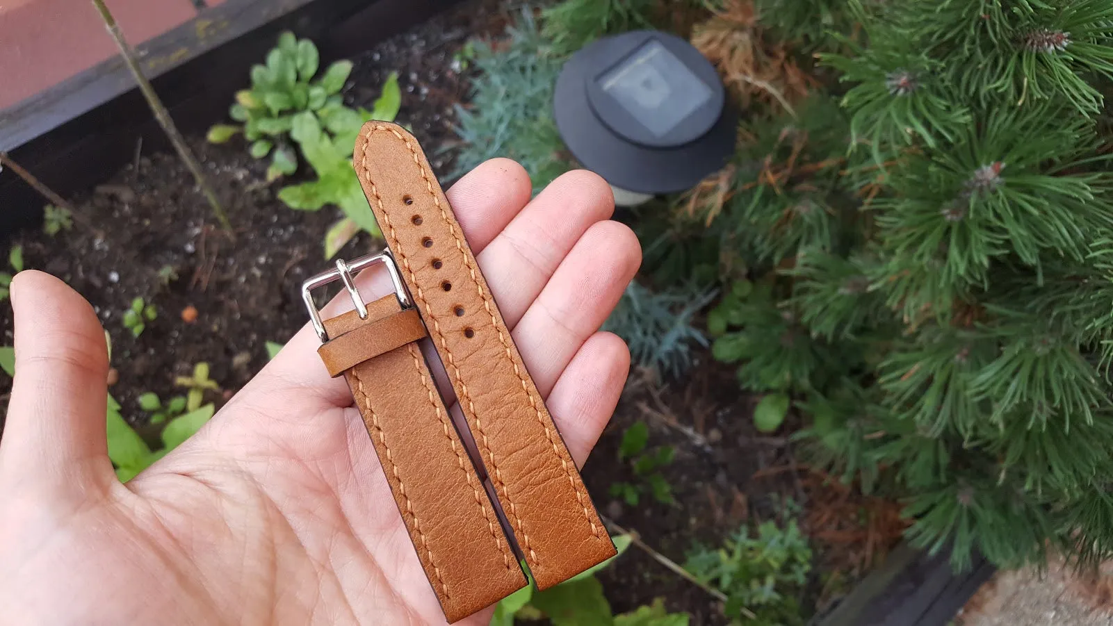 Brown bovine watch strap 20 mm