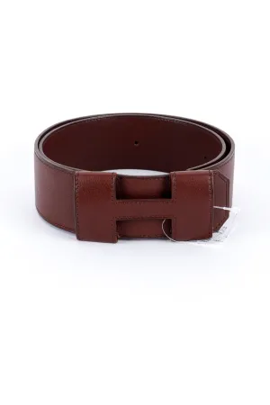 Brown H Buckle Belt