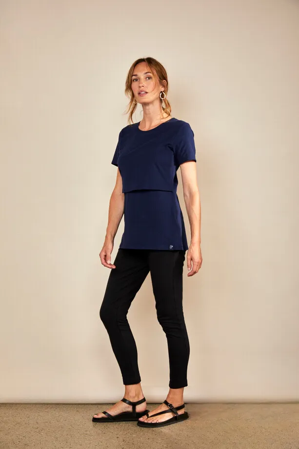 Bshirt Nursing Crew Neck T-shirt in Navy