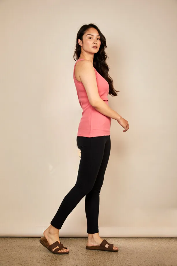 Bshirt Nursing Rib Racer Vest in Rose