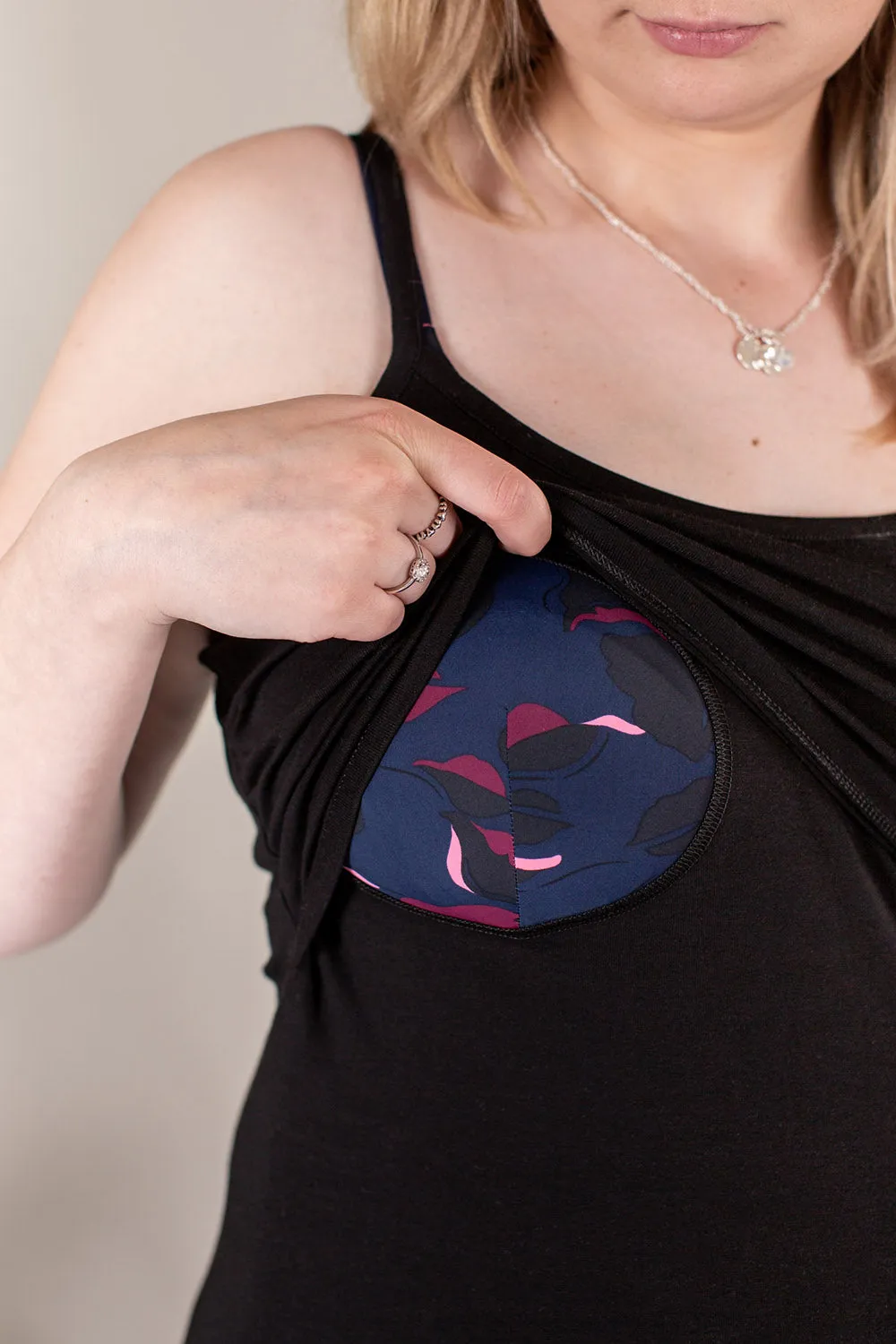BSHIRT NURSING STRAPPY VEST IN BLACK