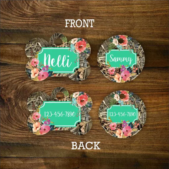 Camo Floral Pet ID Tag