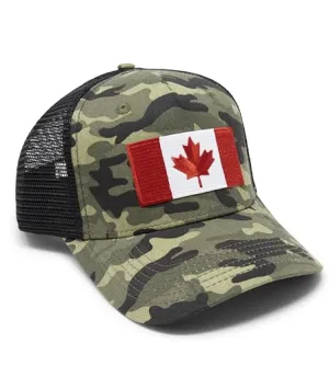 Canada Flag Trucker Baseball Snapback Hat (Camouflage) - International Tie