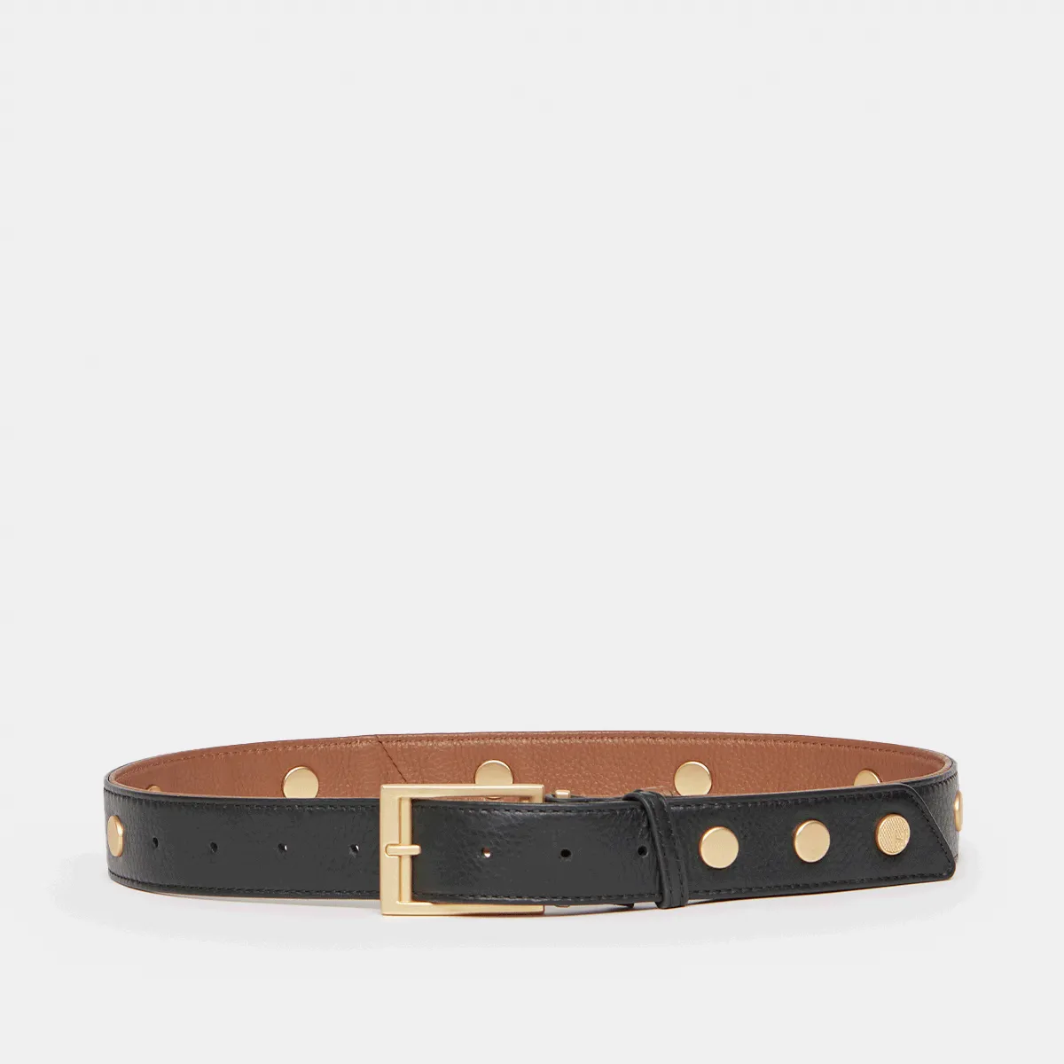 Charlie Rev Riveted | Black/Mahogany Pebble/Brushed Gold | Sml