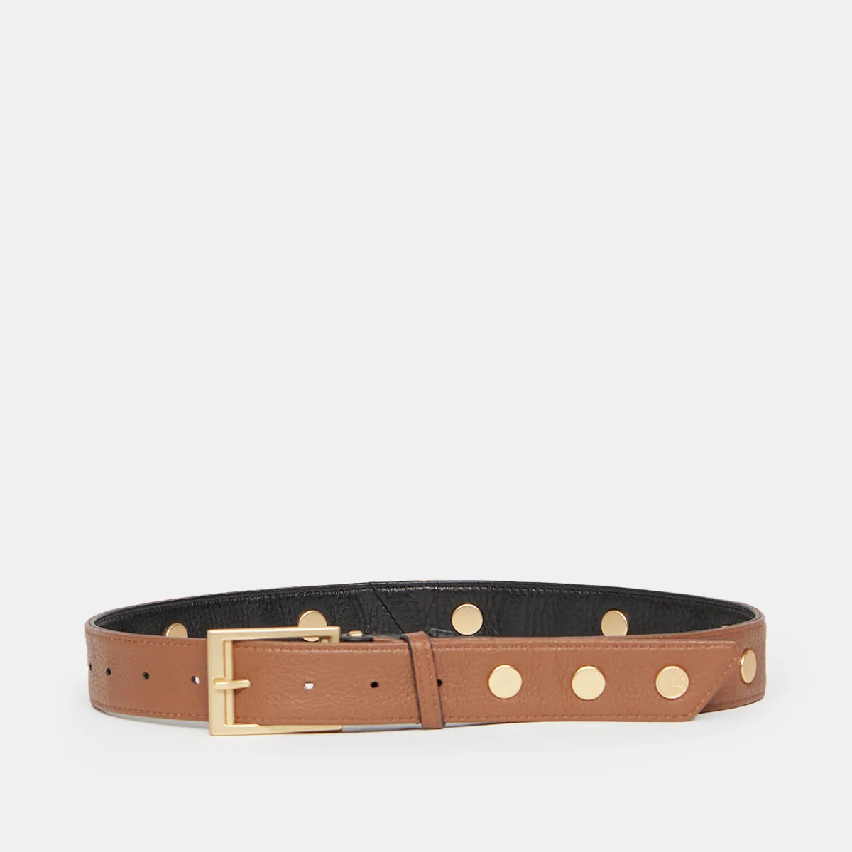 Charlie Rev Riveted | Black/Mahogany Pebble/Brushed Gold | Sml