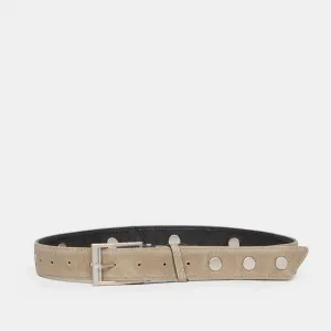 Charlie Reversible Riveted Belt | Black/Pew/Brushed Silver | Sml
