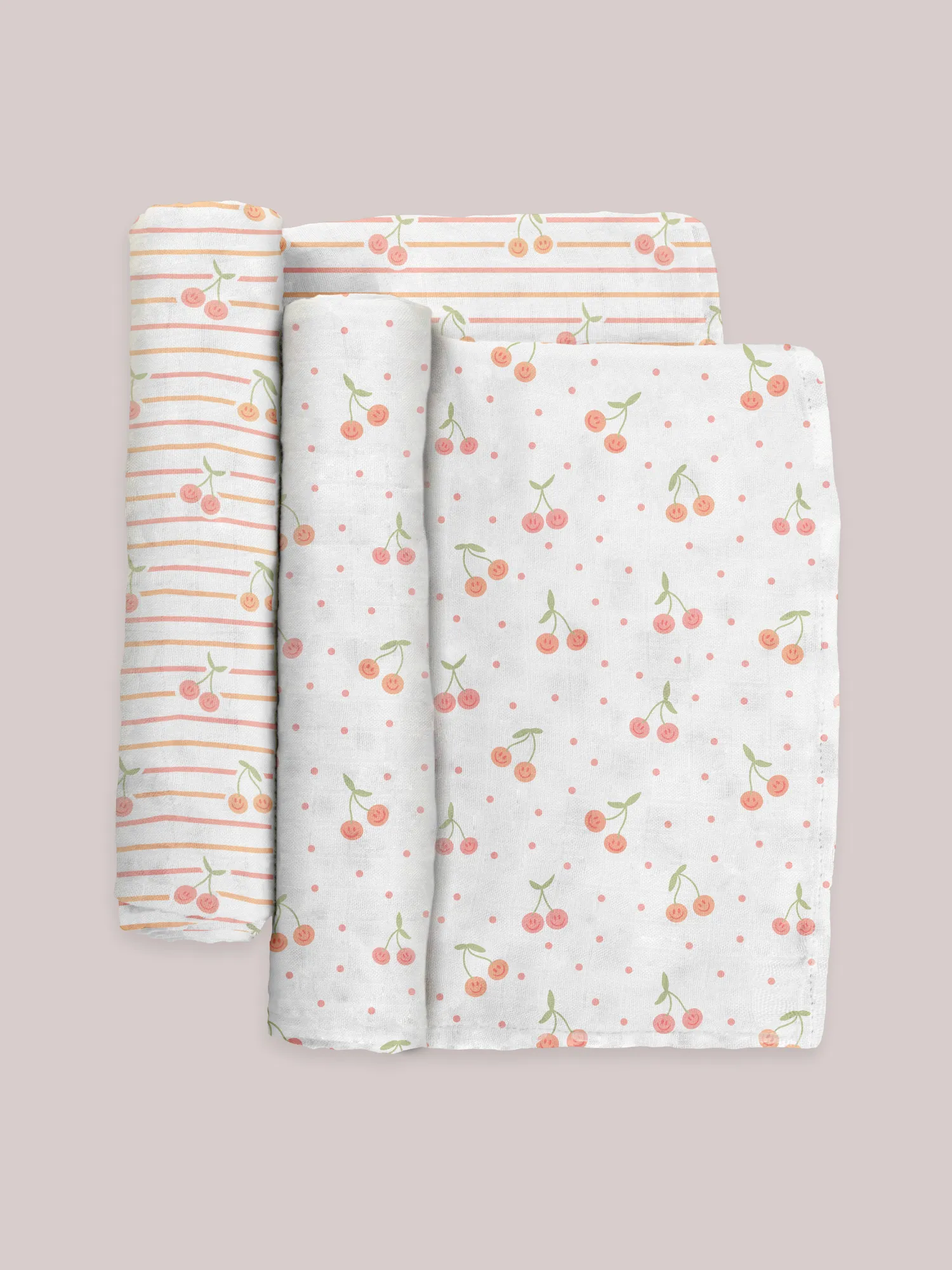Cherry Cute by Doodle By Meg | Swaddle Blanket Set | Swaddle Blanket Set