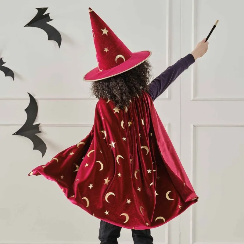 Child Magician Hat-Burgundy Velvet