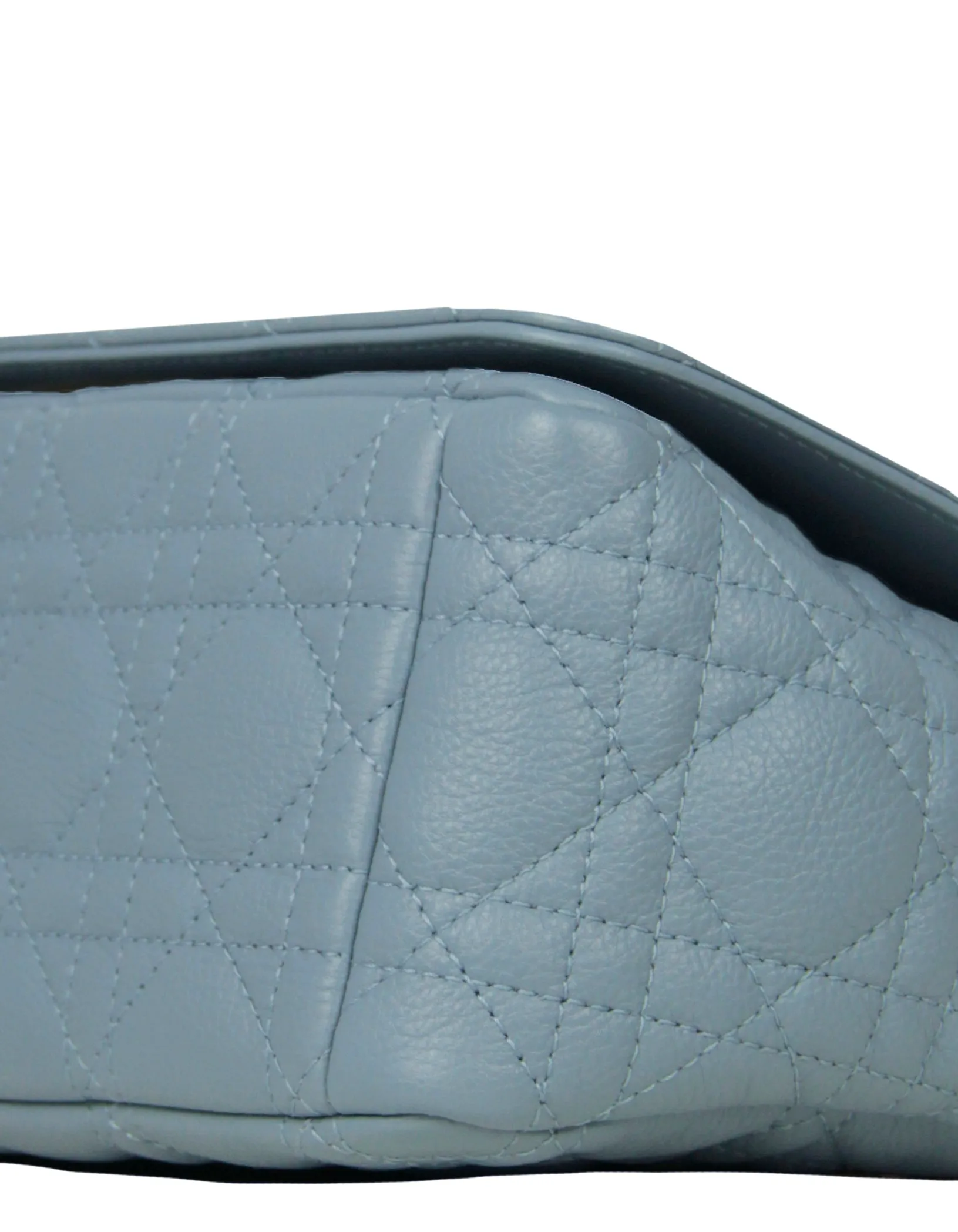 Christian Dior Blue Calfskin Leather Cannage Medium Caro Bag