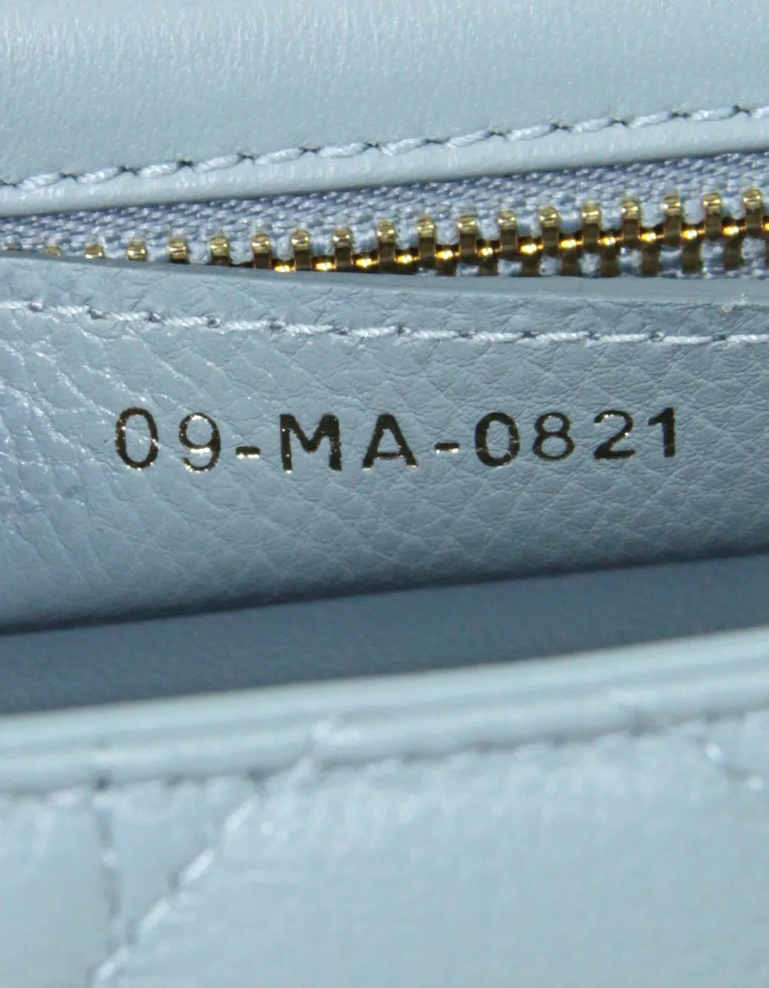 Christian Dior Blue Calfskin Leather Cannage Medium Caro Bag