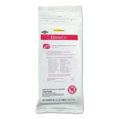 Clorox® Dispatch Cleaner Disinfectant Towels with Bleach, 9 x 10, 69260