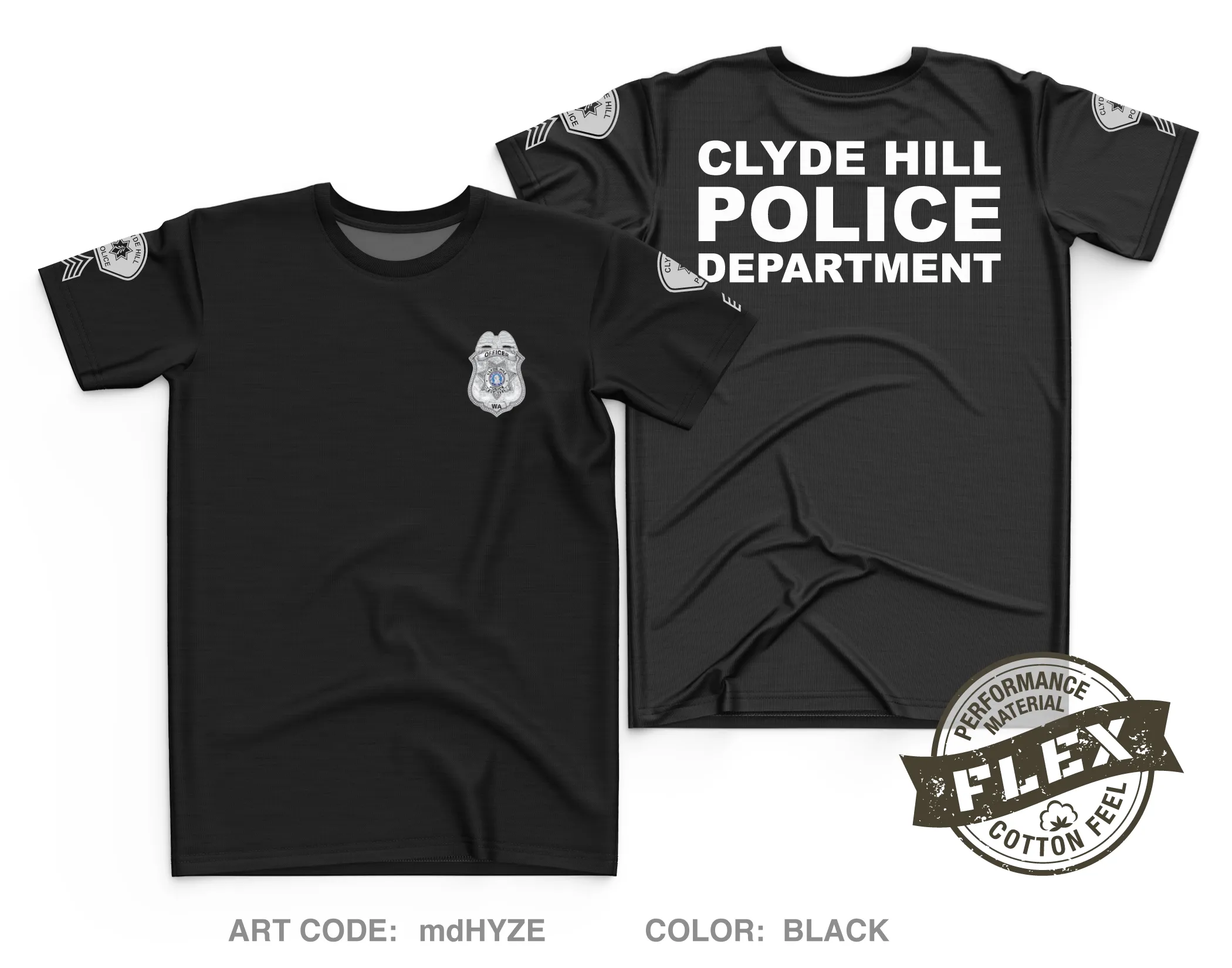 Clyde Hill Police Department Store 1 Core Men's SS Flex Performance Tee - mdHYZE