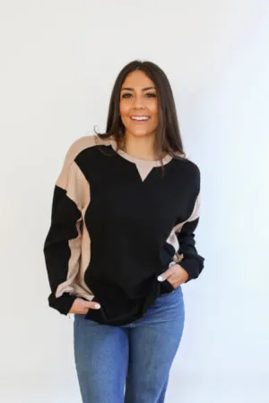 Color Block Nursing Lightweight Sweatshirt