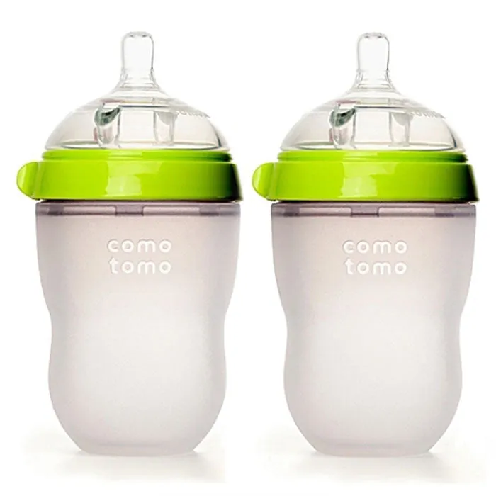 Comotomo™ 8oz Baby Bottles in Green 2pk