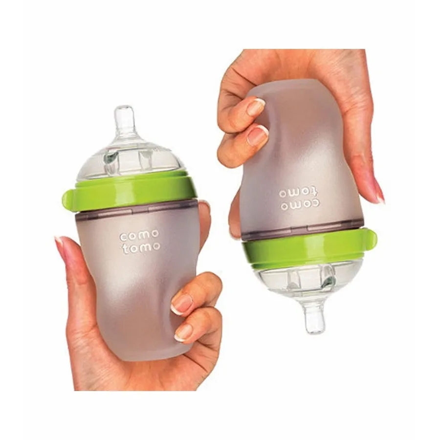 Comotomo™ 8oz Baby Bottles in Green 2pk