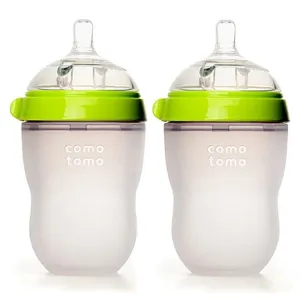 Comotomo™ 8oz Baby Bottles in Green 2pk