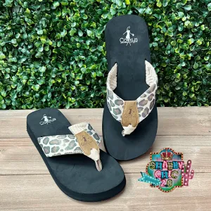Corky's Aquaholic Leopard Flip Flops