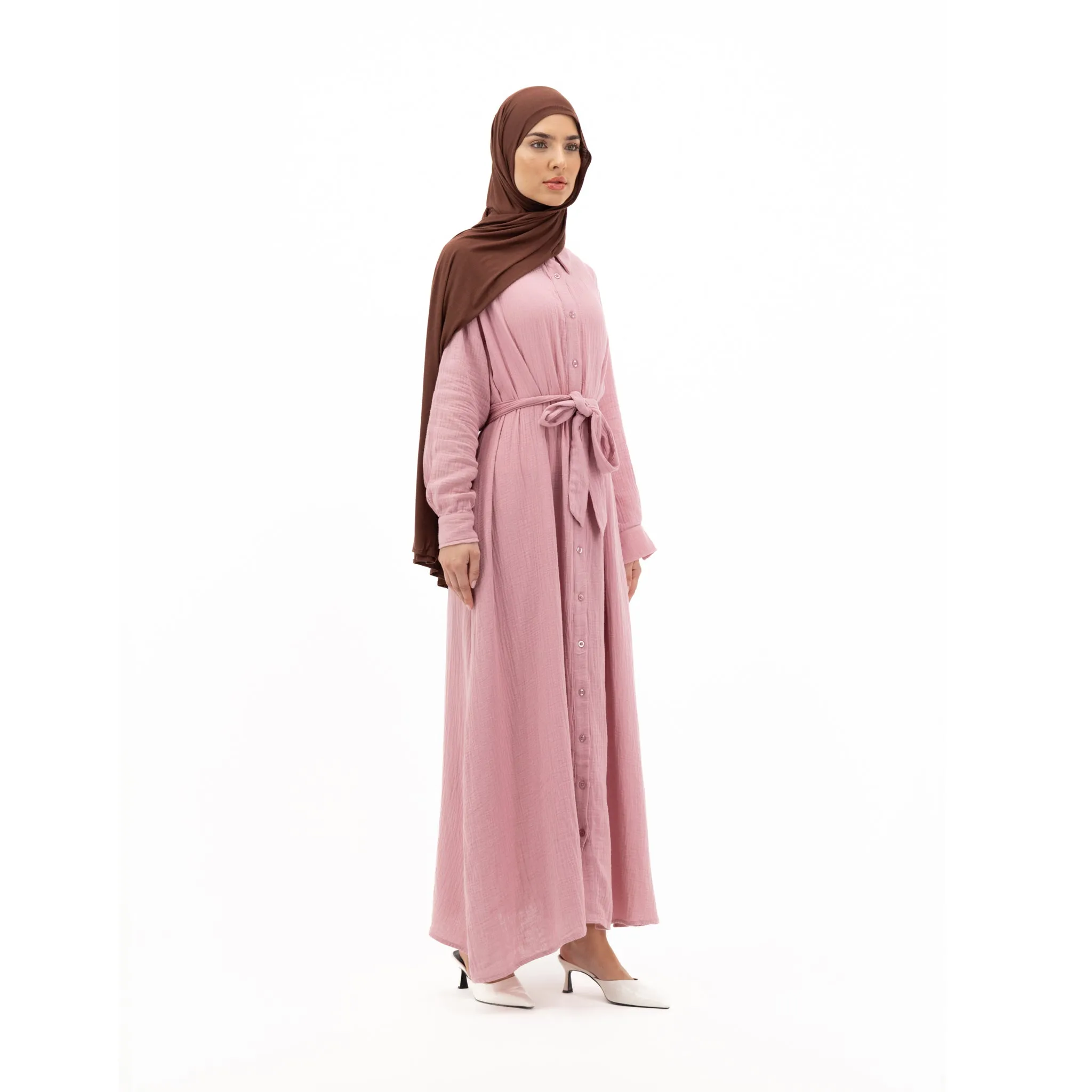 Cotton Maxi Dress - Pastel Pink