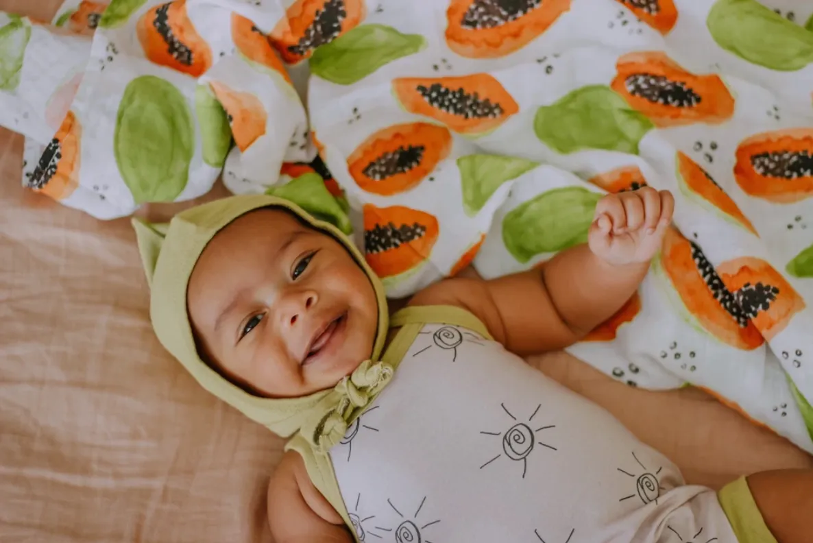 Cotton Muslin Swaddle - Papaya