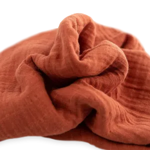 Cotton Muslin Swaddle - Rust
