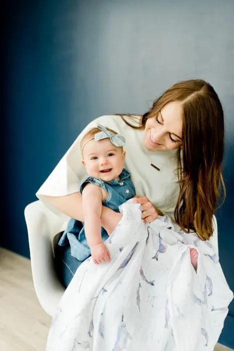 Cotton Muslin Swaddle Single - Narwhal