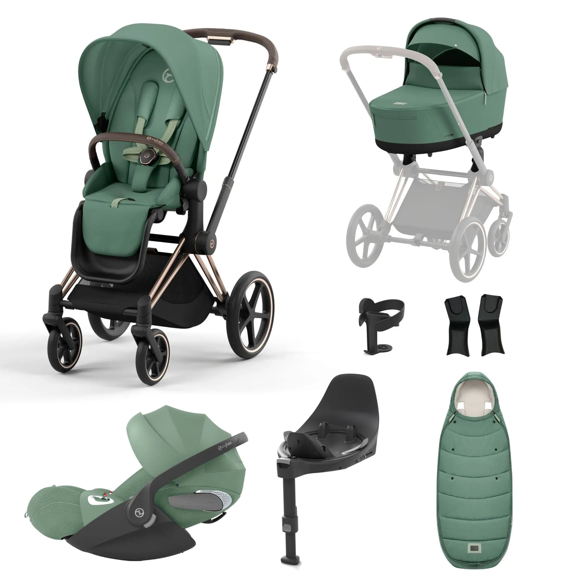 Cybex Priam Cloud T Travel System - Leaf Green