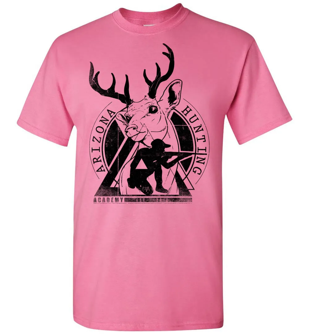 Deer Hunter Shirt - Hunting Arizona - Deer Large Antlers Hunter And Rifle Outdoorsman Tshirt