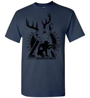 Deer Hunter Shirt - Hunting Arizona - Deer Large Antlers Hunter And Rifle Outdoorsman Tshirt