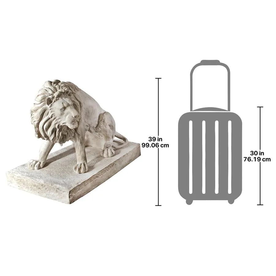 Design Toscano- Kingsbury Garden Giant Lion Sentinel Statue: Looking Left/Right