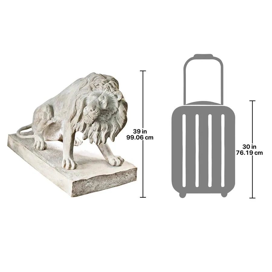 Design Toscano- Kingsbury Garden Giant Lion Sentinel Statue: Looking Left/Right