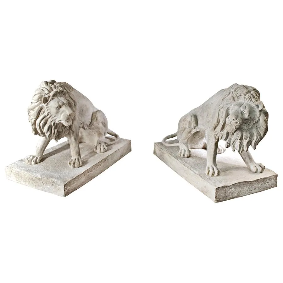 Design Toscano- Kingsbury Garden Giant Lion Sentinel Statue: Looking Left/Right
