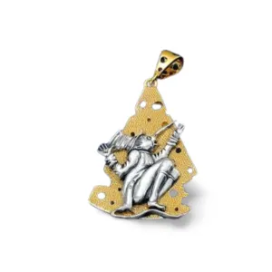 Designer Sterling Silver 22k Gilded Nutcracker Rat Cheese Mihail Chemiakin Slide Pendant