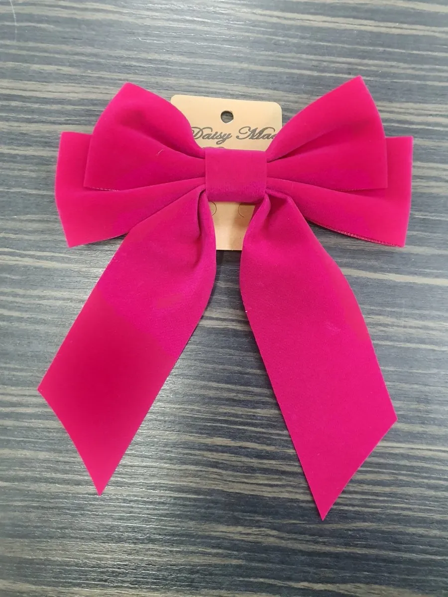 DMB Fuchsia Velvet Hair Bow