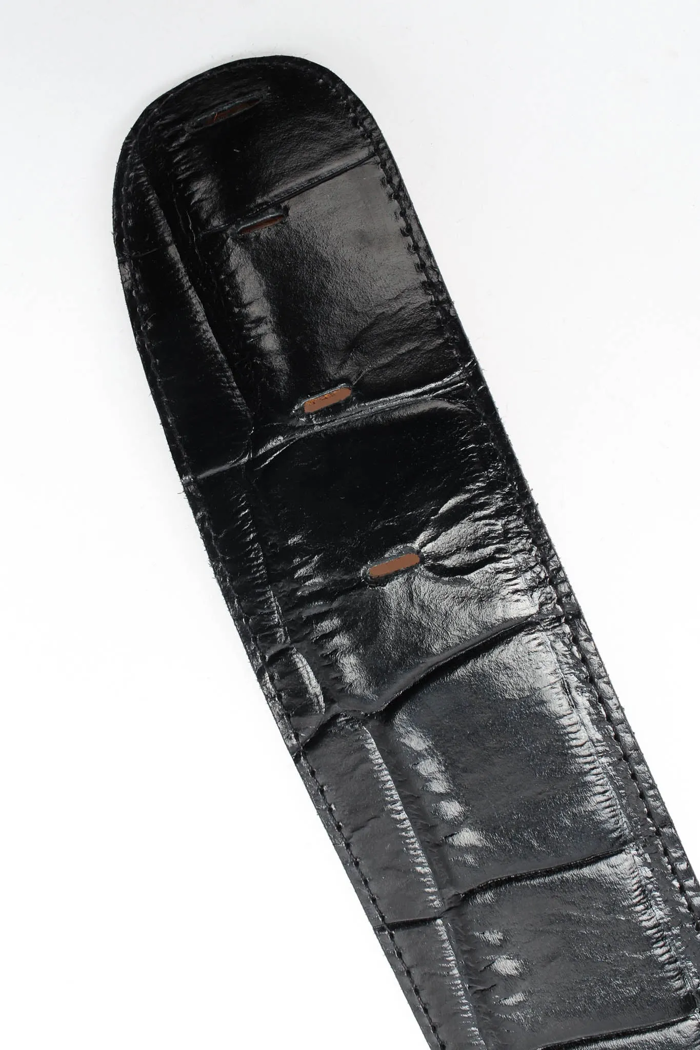 Double Alligator Croc Leather Belt