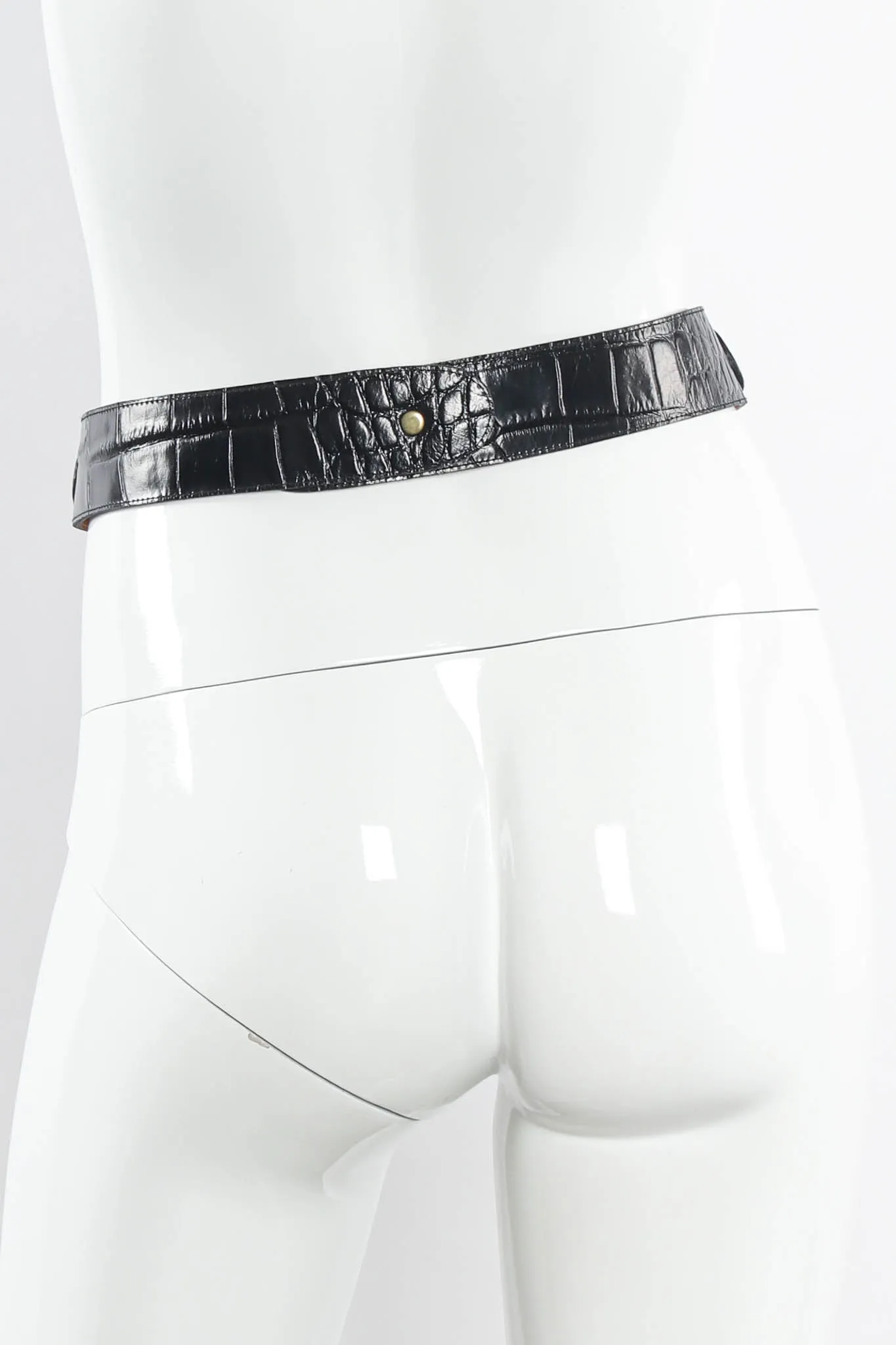 Double Alligator Croc Leather Belt