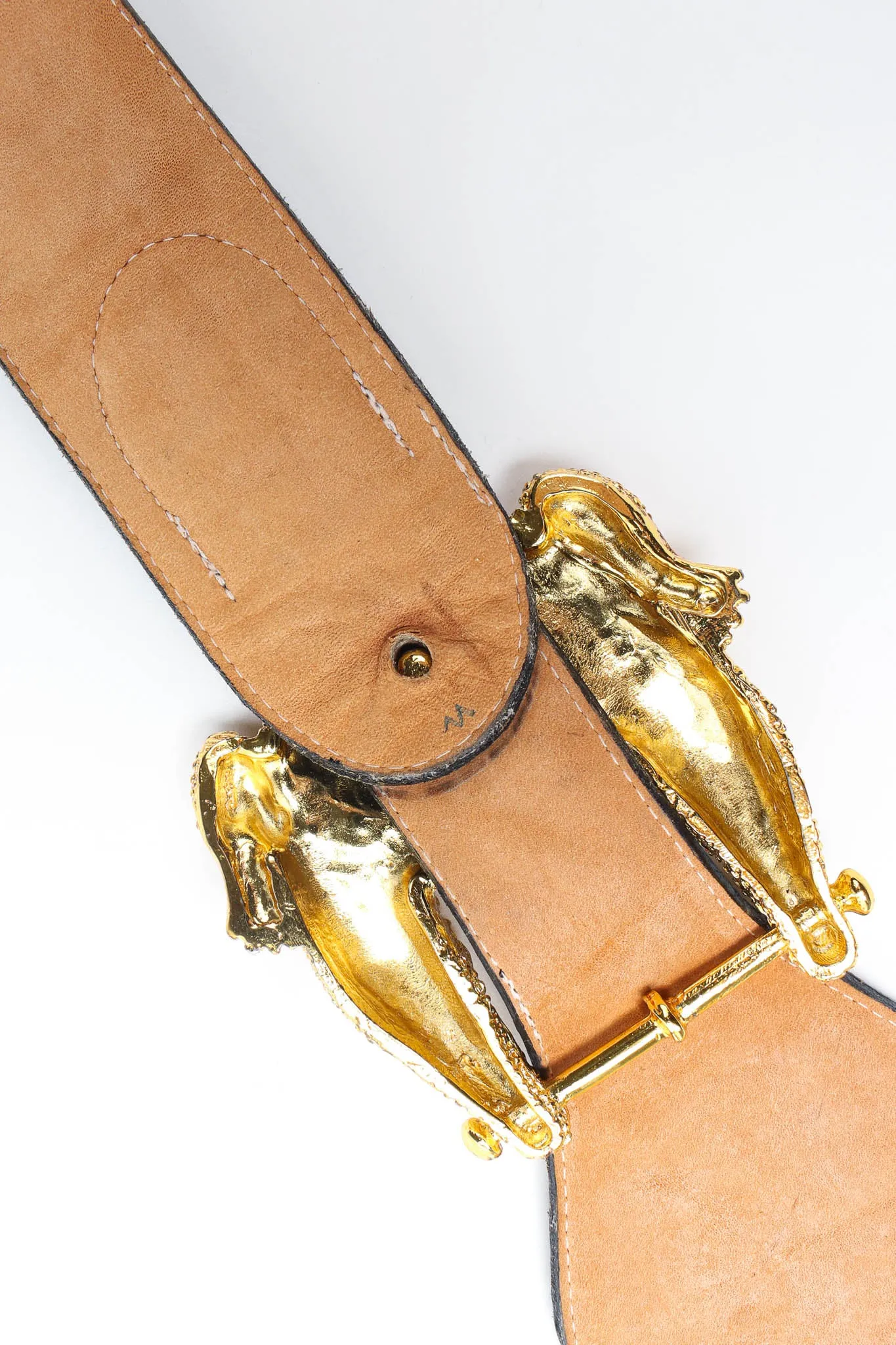 Double Alligator Croc Leather Belt