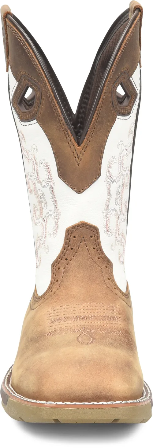 Double H Brown Broad Square Toe Work Western Boots for Women
