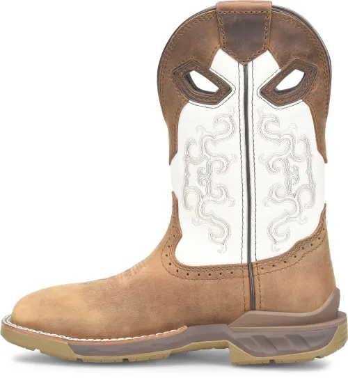 Double H Brown Broad Square Toe Work Western Boots for Women