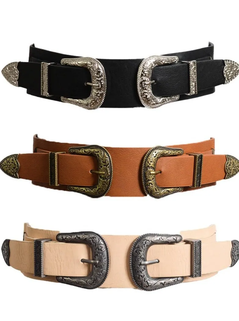 Double Western Buckle Belt