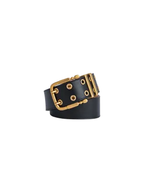 Duo Black Leather Belt