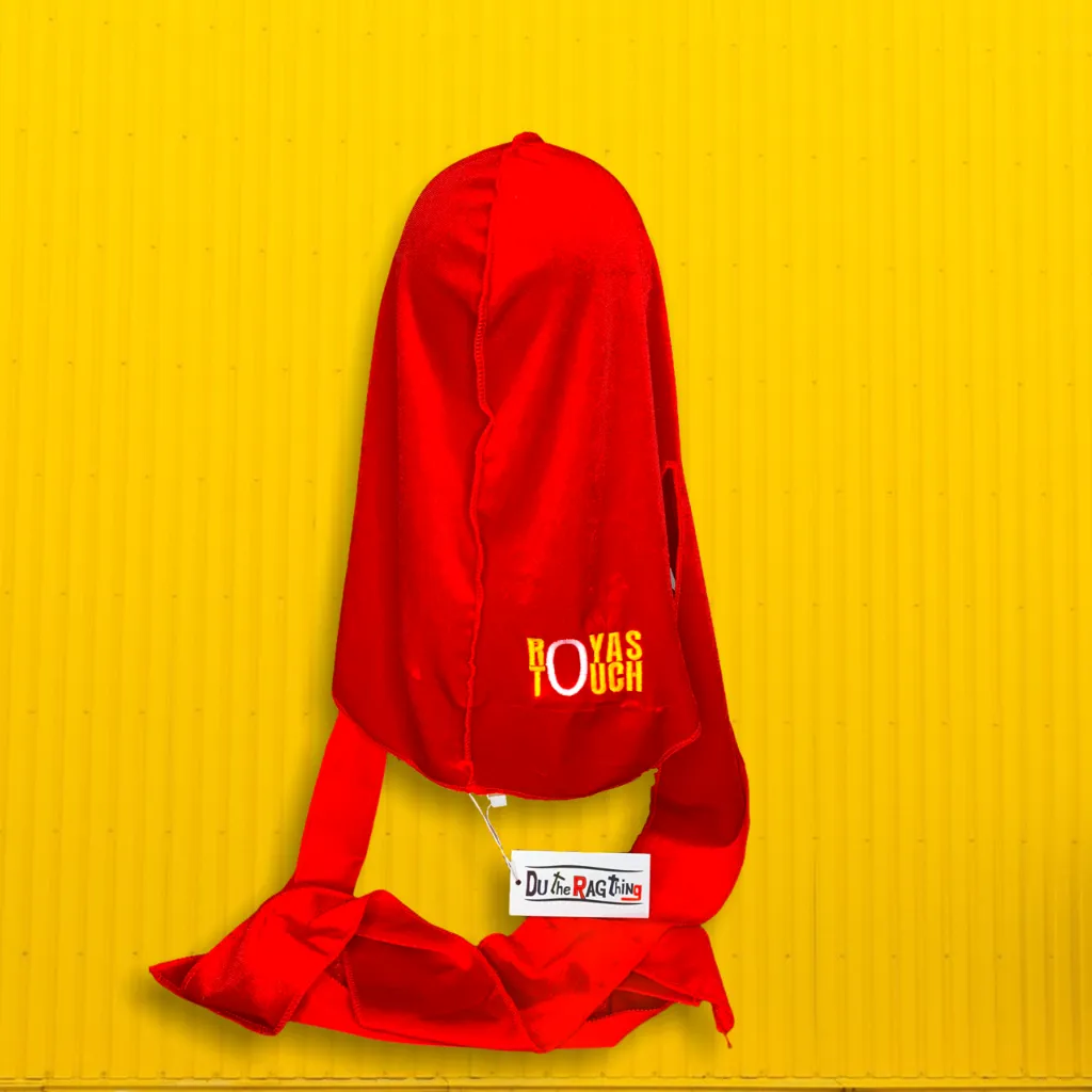 DUtheRAGthing Red, Yellow & White Solid Velvet Durag