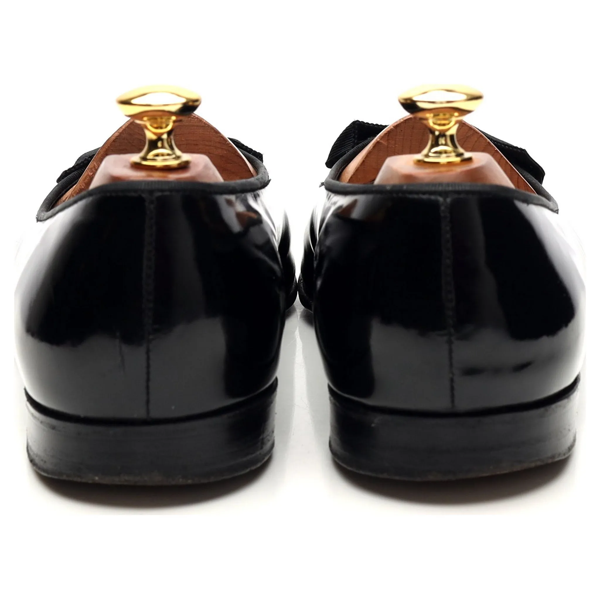 'Edinburgh' Black Patent Leather Opera Pumps Slippers UK 10 D